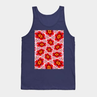 Red Floral Pattern Tank Top